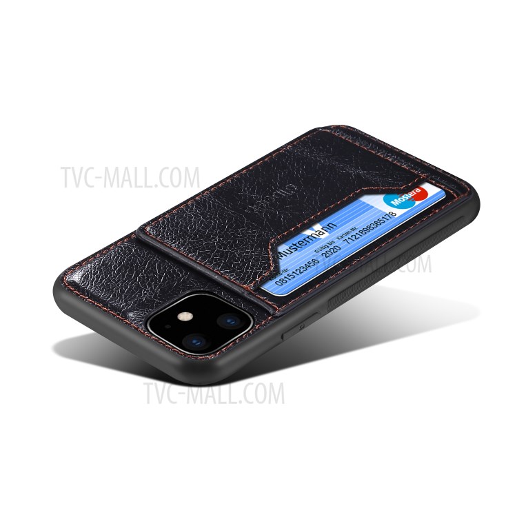 Crazy Horse Texture Coated Leather Hybrid Phone Protective Shell for iPhone 12 mini - Black-3