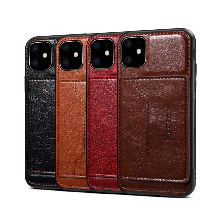 Crazy Horse Texture Coated Leather Hybrid Phone Protective Shell for iPhone 12 mini - Black-4