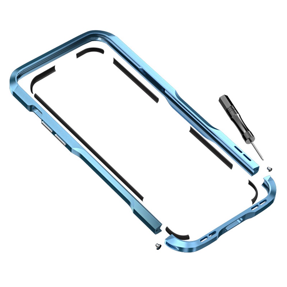 Luphie Metal Bumper Case Pour IPhone 12 PRO / 12 - Bleu-7