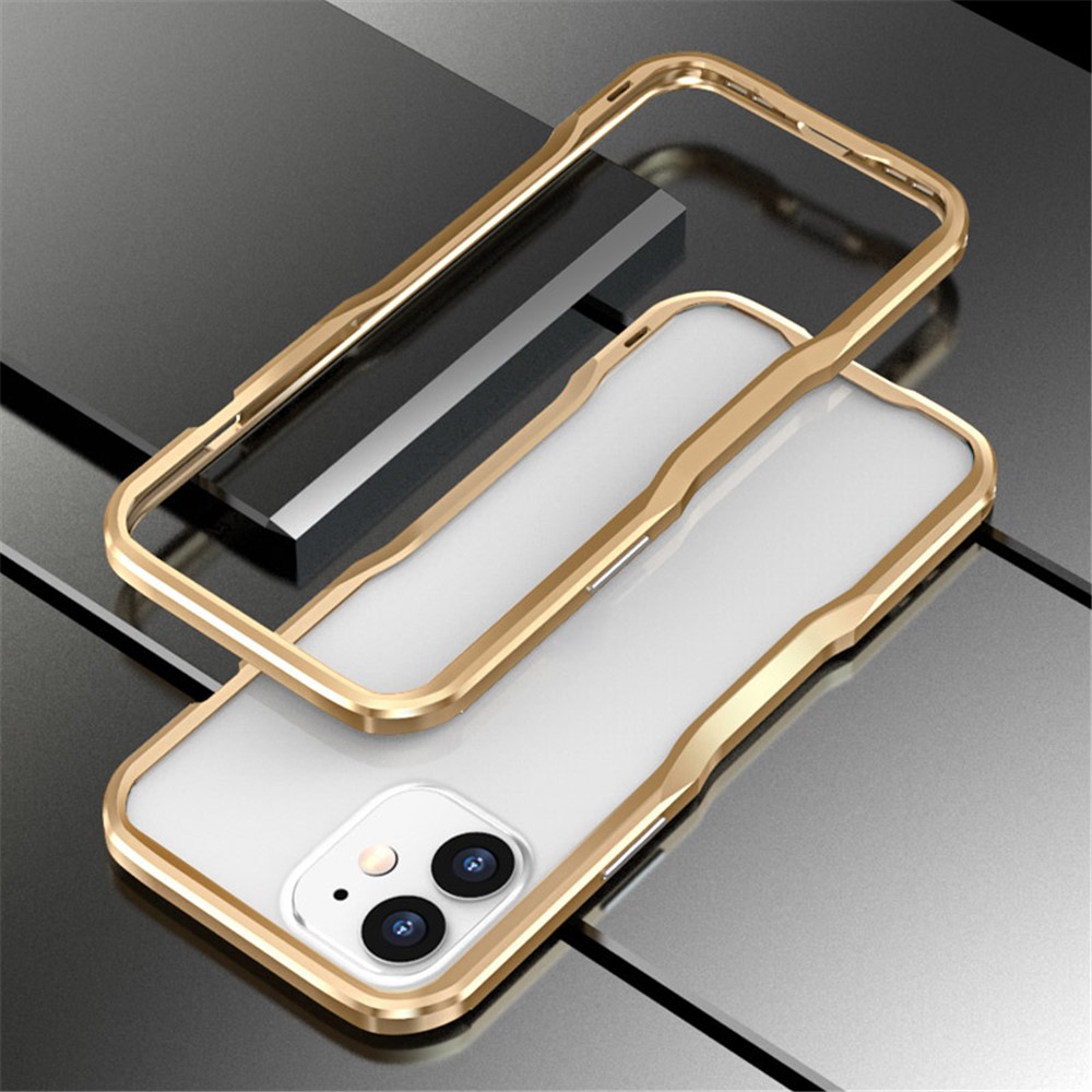 LUPHIE Metal Bumper Case for iPhone 12 Mini - Gold