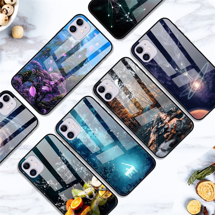 Pattern Printing Glass + TPU + PC Combo de Carcasa Para Iphone 12 Pro / iPhone 12 - la Carretera