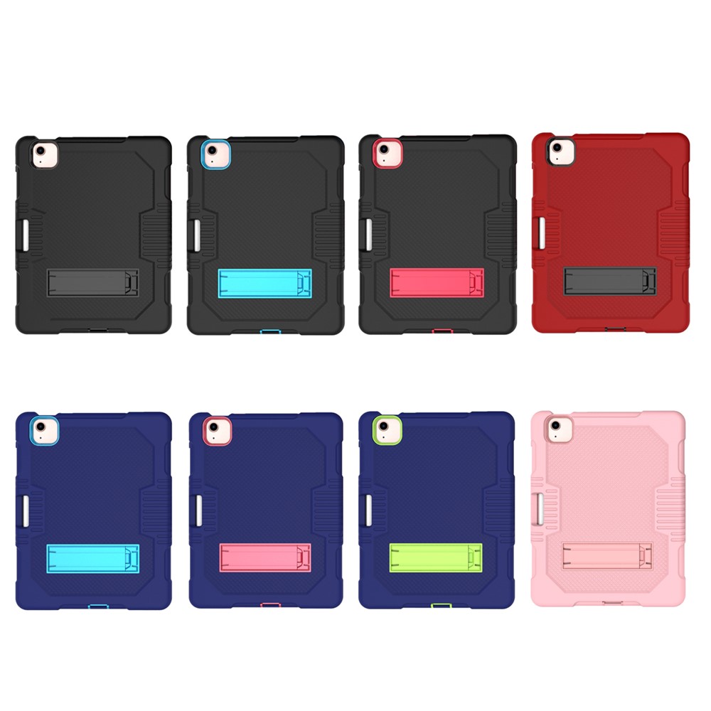 Shockproof PC + TPU + Silicone Protector for iPad Air (2020) - Black/Black-3