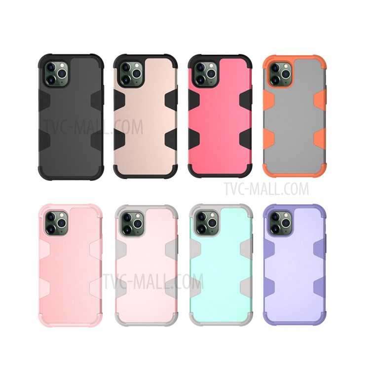 Shockproof Anti-dust PC Silicone Hybrid Case for iPhone 12 Pro Max Cover - Black-4