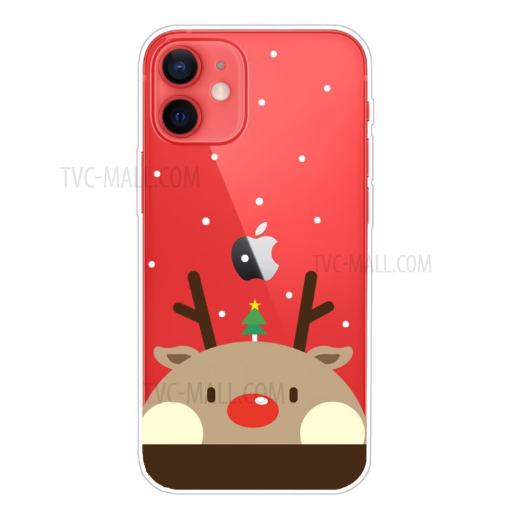 Christmas Style Pattern Printing TPU Phone Case for iPhone 12 Mini - Brown Elk-1