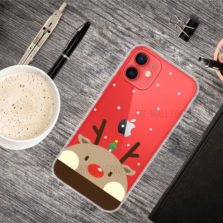 Christmas Style Pattern Printing TPU Phone Case for iPhone 12 Mini - Brown Elk-2