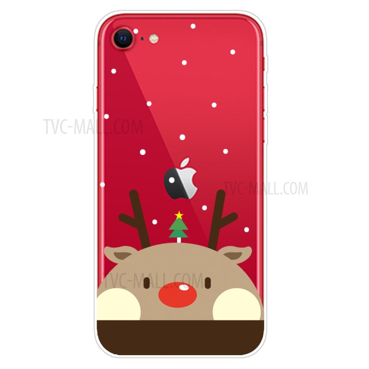 Christmas Style Pattern Printing TPU Phone Cover for iPhone SE (2nd Generation)/8/7 - Cute Elk-1