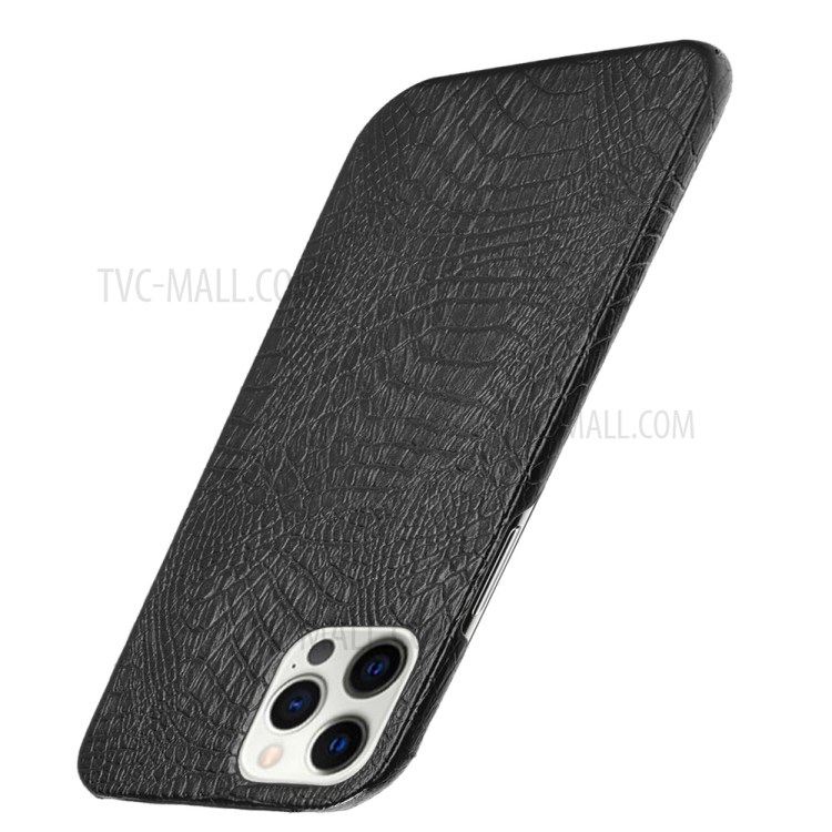 Crocodile Texture PU Leather Coated Plastic Phone Case for iPhone 12 Pro Max - Black-3