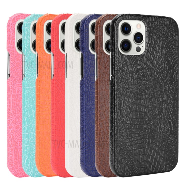 Crocodile Texture PU Leather Coated Plastic Phone Case for iPhone 12 Pro Max - Black-6