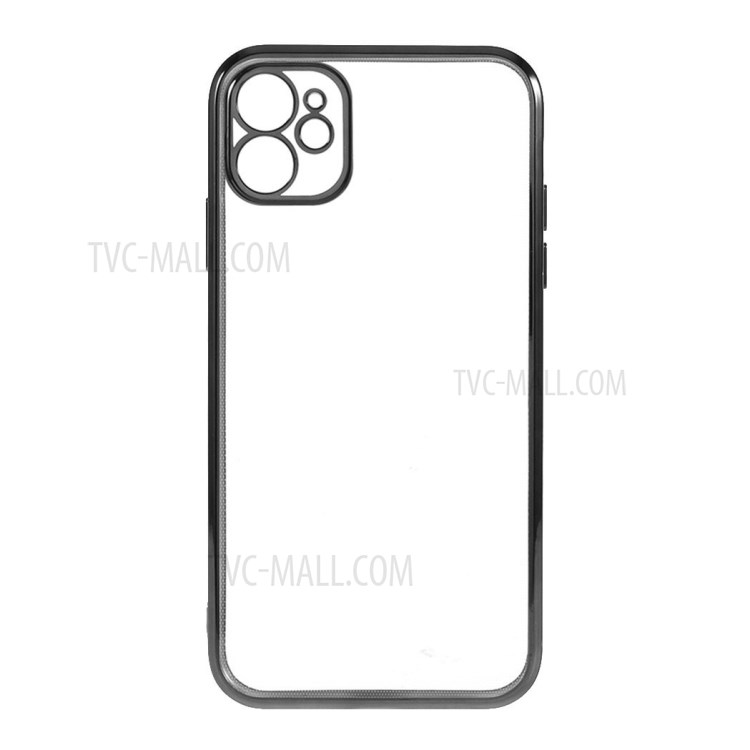 Crystal Phone Cover Shell with Electroplating Frame for iPhone 11 - Black-1