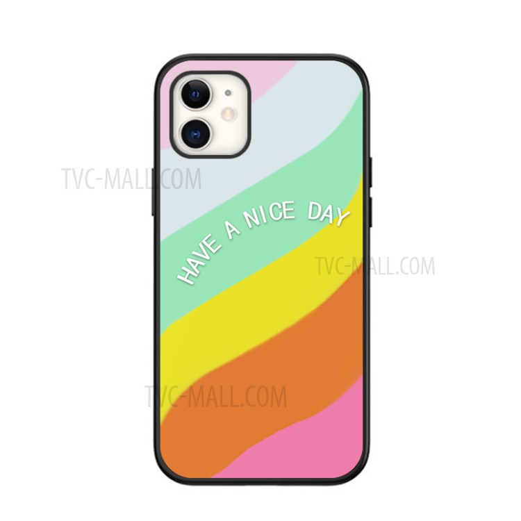 NXE Colorful Series TPU Rainbow Pattern Phone Case for iPhone 12/12 Pro - Pink-1