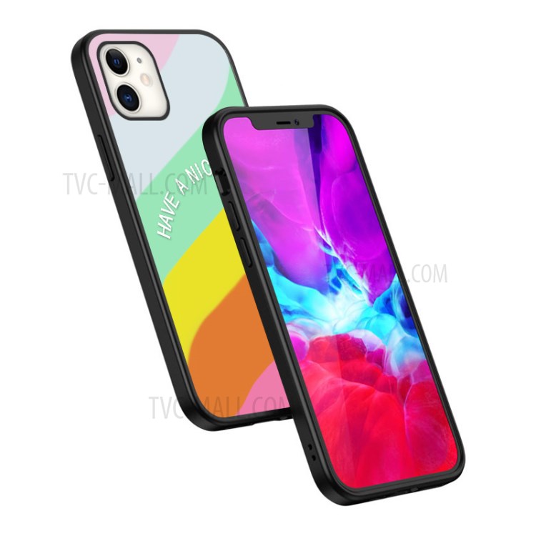 NXE Colorful Series TPU Rainbow Pattern Phone Case for iPhone 12/12 Pro - Pink-3