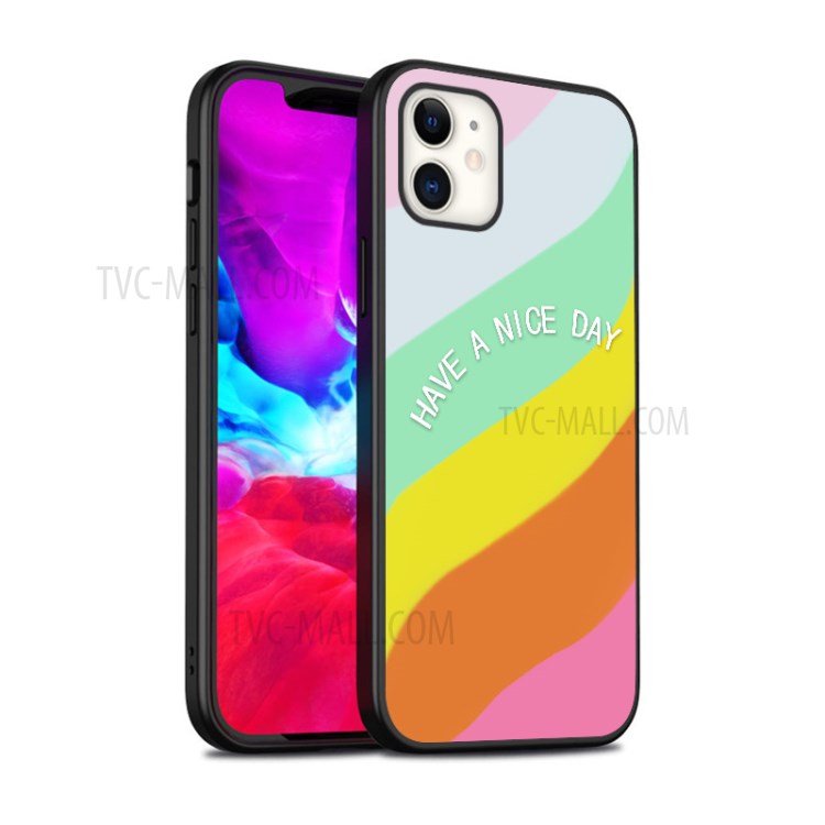 NXE Colorful Series TPU Rainbow Pattern Phone Case for iPhone 12/12 Pro - Pink-4