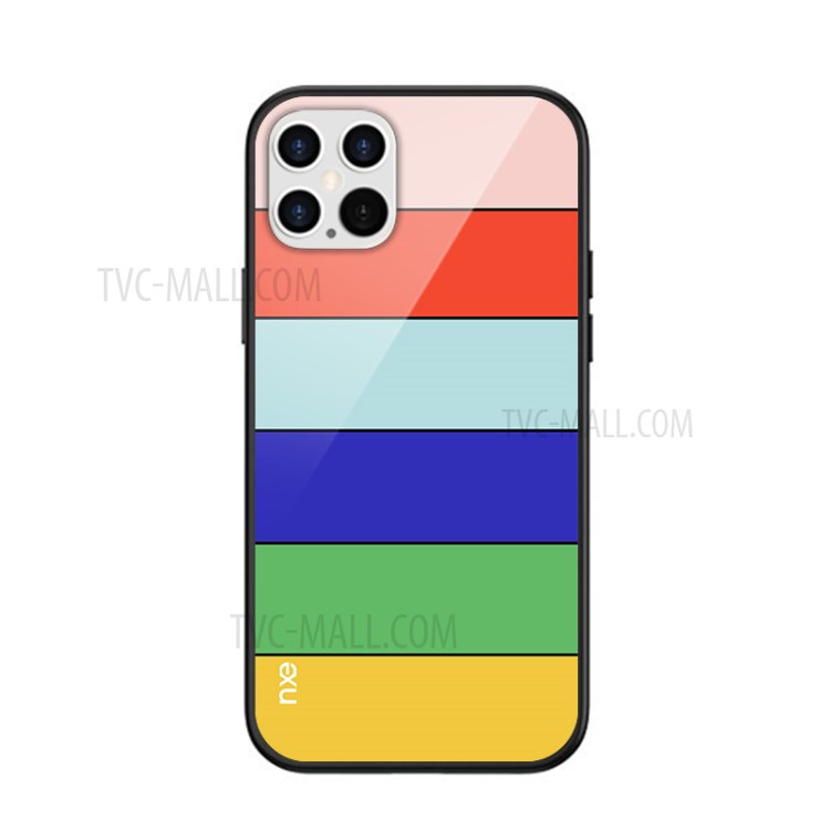 NXE Rainbow Series TPU + Tempered Glass Phone Protector for iPhone 12 Pro Max - Yellow-1
