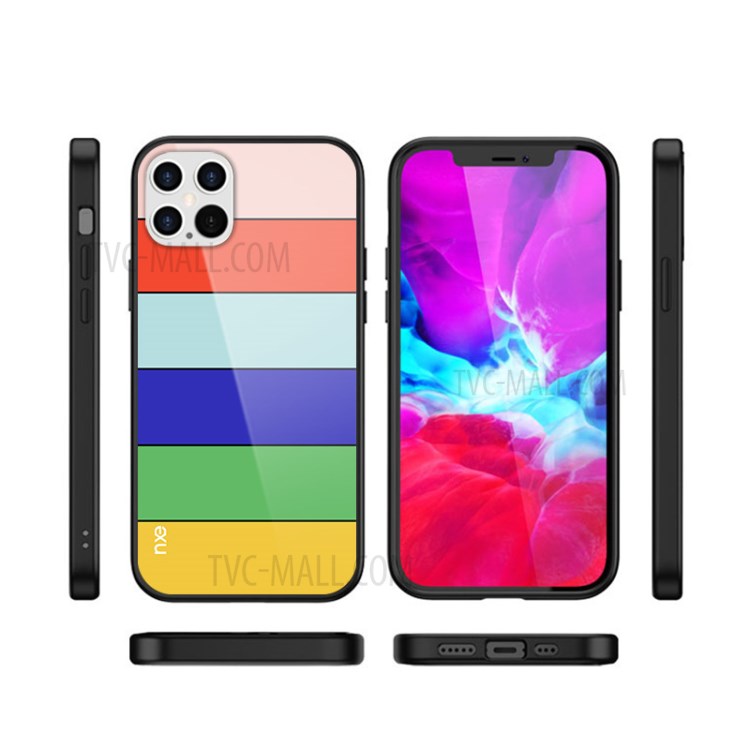 NXE Rainbow Series TPU + Tempered Glass Phone Protector for iPhone 12 Pro Max - Yellow-2