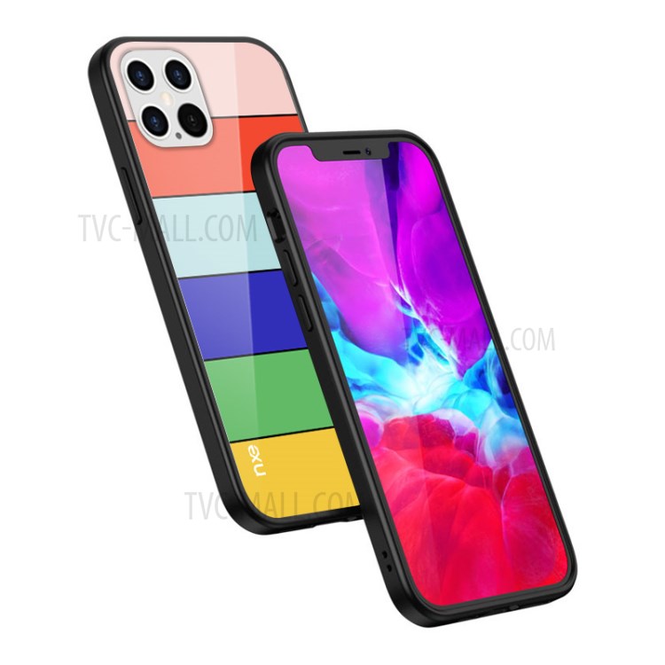 NXE Rainbow Series TPU + Tempered Glass Phone Protector for iPhone 12 Pro Max - Yellow-3