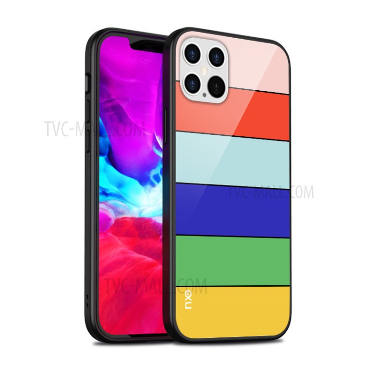 NXE Rainbow Series TPU + Tempered Glass Phone Protector for iPhone 12 Pro Max - Yellow-4