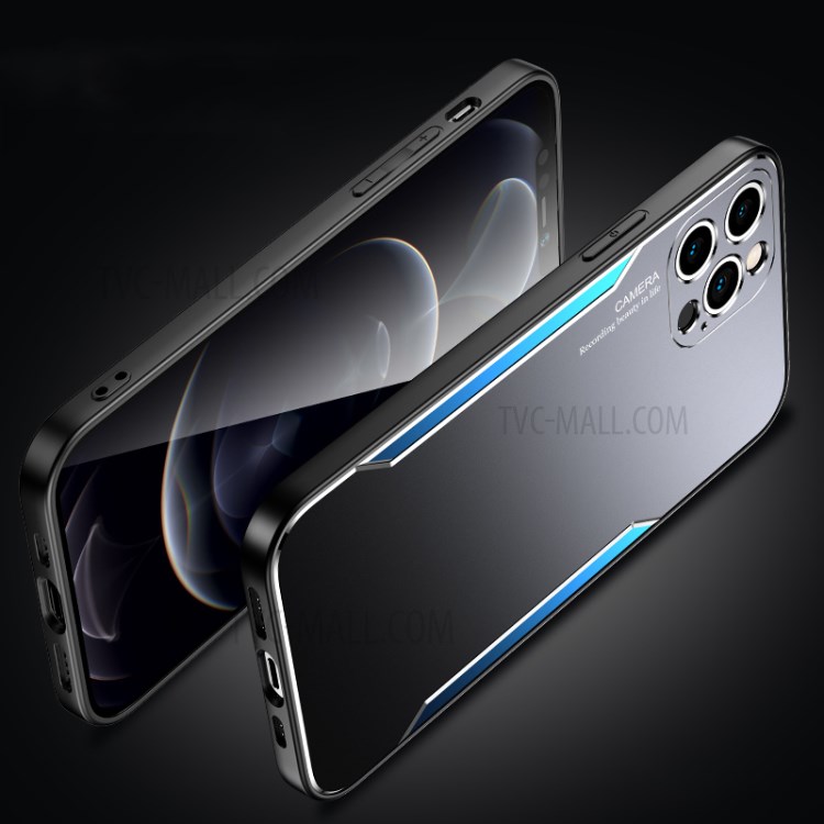 Hard Aluminum Alloy+TPU Hybrid Phone Case for iPhone 12 Pro Max - Blue-2