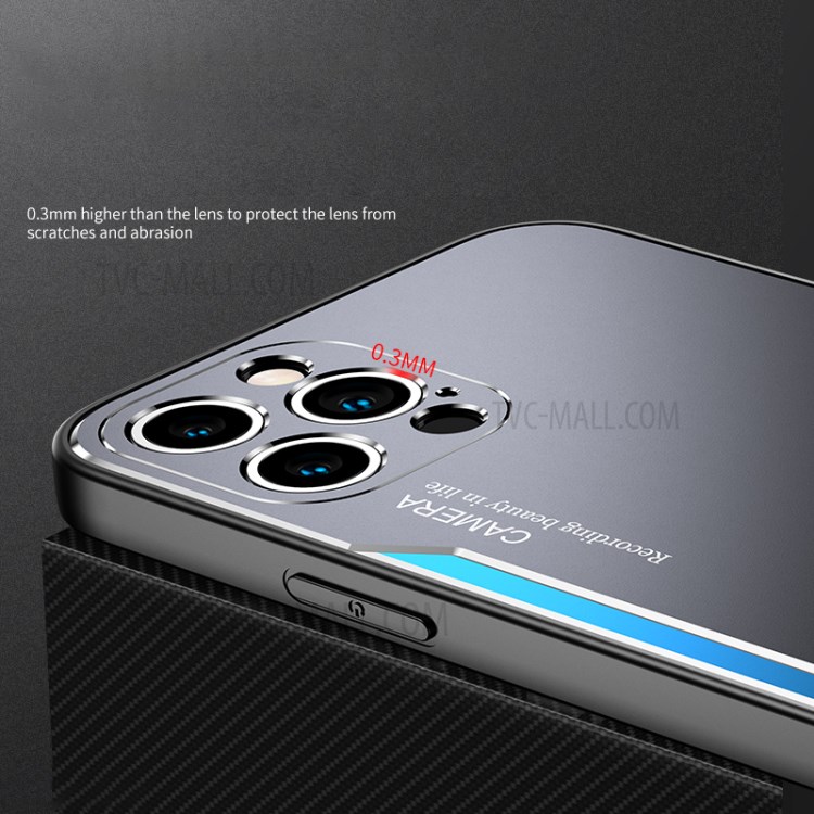 Hard Aluminum Alloy+TPU Hybrid Phone Case for iPhone 12 Pro Max - Blue-3
