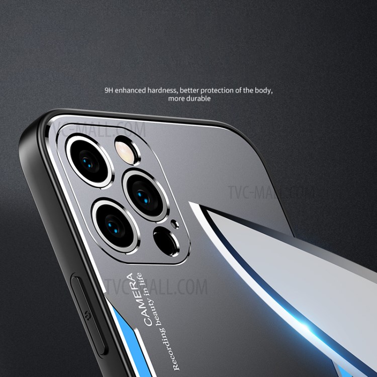 Hard Aluminum Alloy+TPU Hybrid Phone Case for iPhone 12 Pro Max - Blue-5