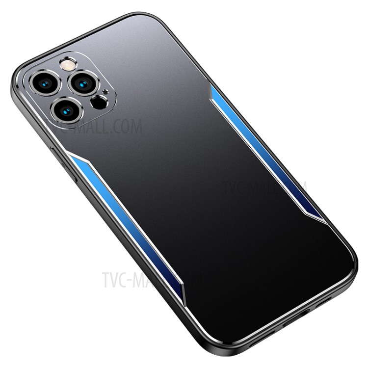 Hard Aluminum Alloy+TPU Hybrid Phone Case for iPhone 12 Pro Max - Blue-7