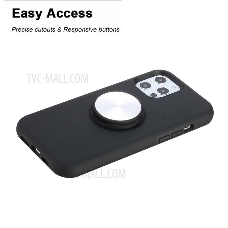PC + TPU Cell Phone Case with Kickstand for iPhone 11 Pro Max - Black-3