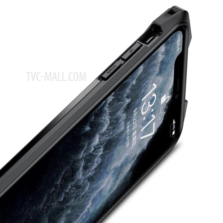 R-JUST Acrylic Back + TPU + Metal Shockproof Case for iPhone 12 Pro Max - Black-3