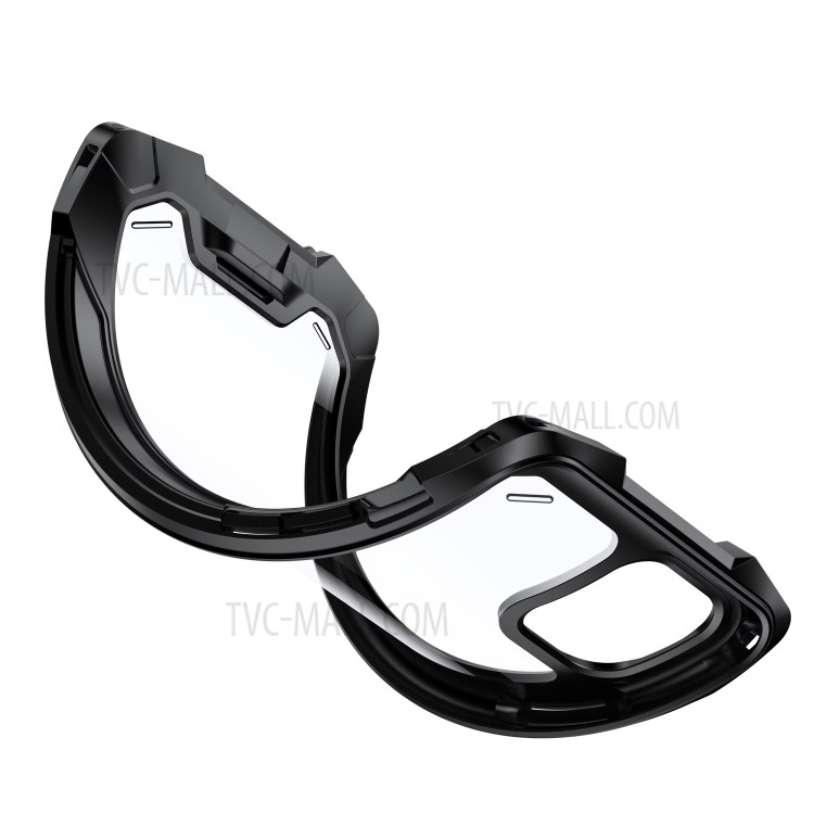 R-JUST Acrylic Back + TPU + Metal Shockproof Case for iPhone 12 Pro Max - Black-6