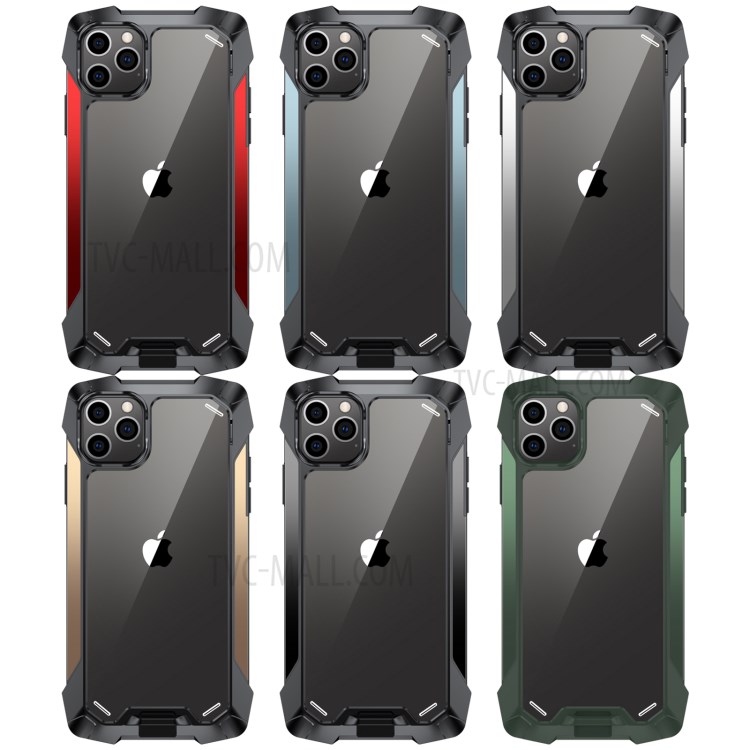 R-JUST Acrylic Back + TPU + Metal Shockproof Case for iPhone 12 Pro Max - Black-7