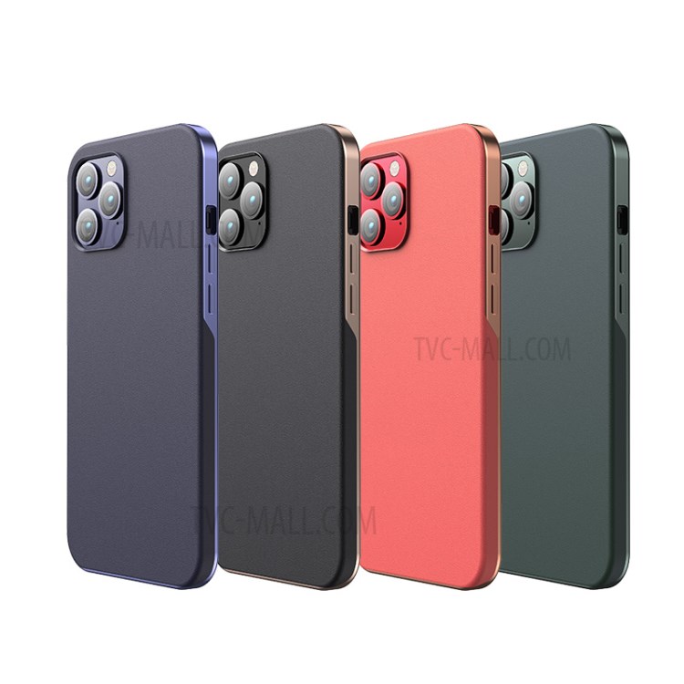 JOYROOM Leather Texture Plating TPU Shell for iPhone 12 mini Case - Black-2
