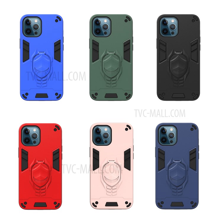 Shockproof PC + TPU Phone Case with Kickstand for iPhone 12 Pro Max - Black-5