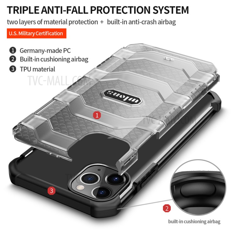Explorer Series Non-slip Hard PC + TPU Protector Hybrid Shell for iPhone 12 Pro Max - Black-5