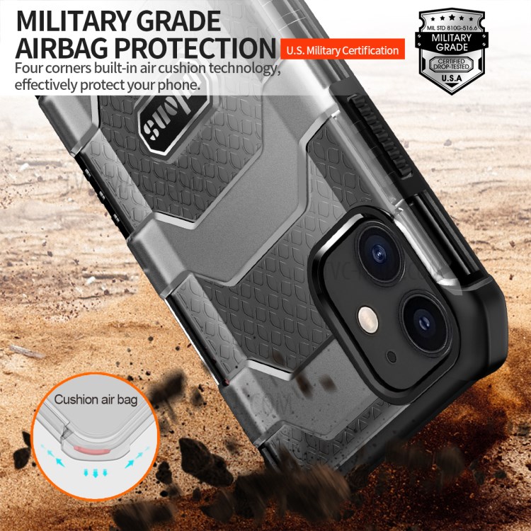 Explorer Series Non-slip Hard PC + TPU Hybrid Shell for iPhone 12 mini Case - Black-3