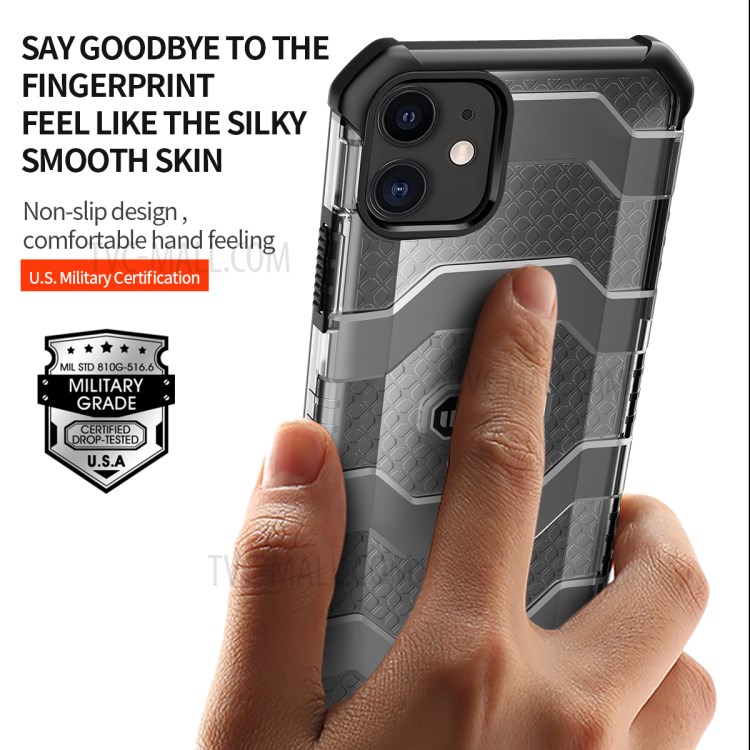 Explorer Series Non-slip Hard PC + TPU Hybrid Shell for iPhone 12 mini Case - Black-7