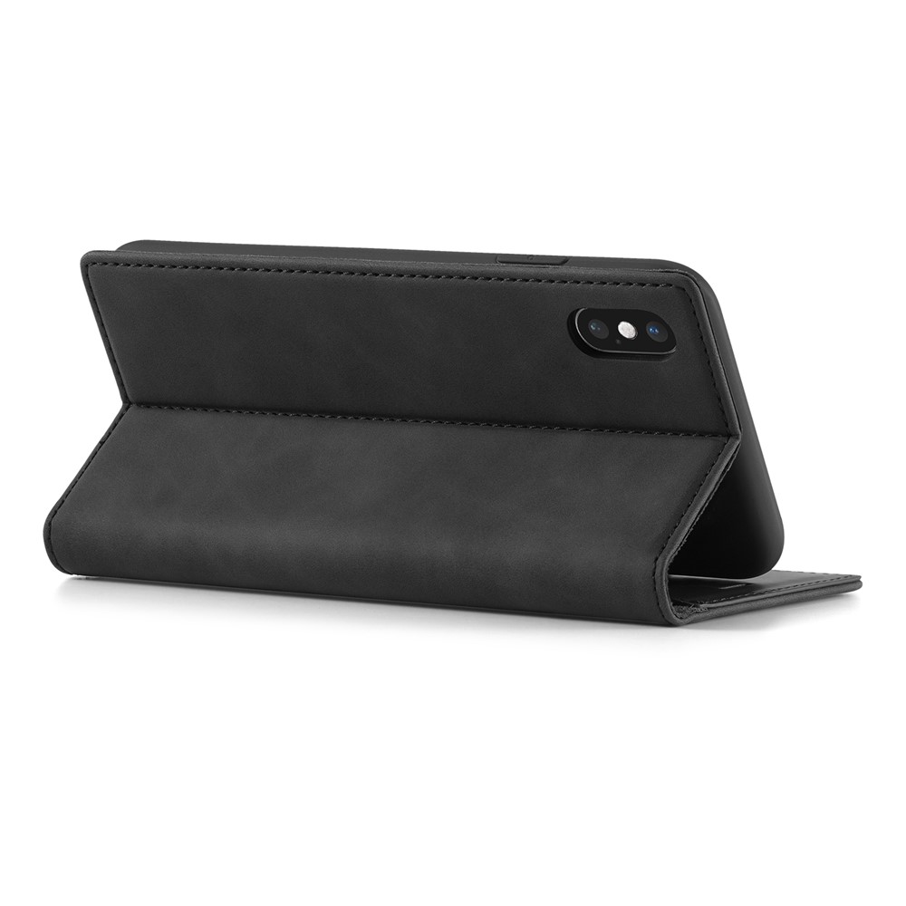 Lc. Imeeke Starke Magnetische Lederlyse Wallet Stand Phone Schutzschale Für Iphone X/XS - Schwarz-4