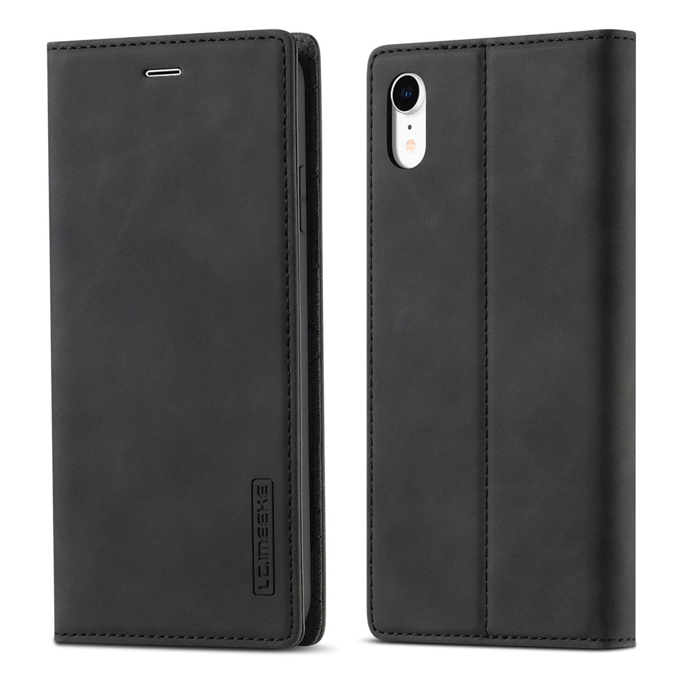 LC.IMEEKE TPU + PU Leather Strong Magnetic Phone Protective Shell for iPhone XR - Black-3