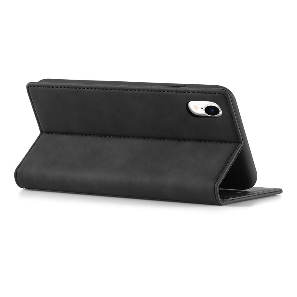 LC.IMEEKE TPU + PU Leather Strong Magnetic Phone Protective Shell for iPhone XR - Black-4