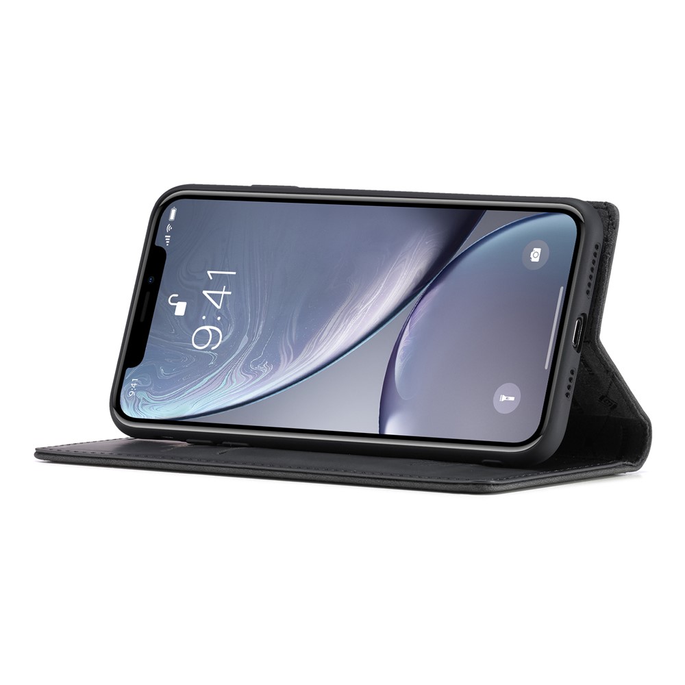 Lc. Imeeke TPU + PU Leather Strong Telefono Magnetico Shell di Protezione Per Iphone XR - Nero