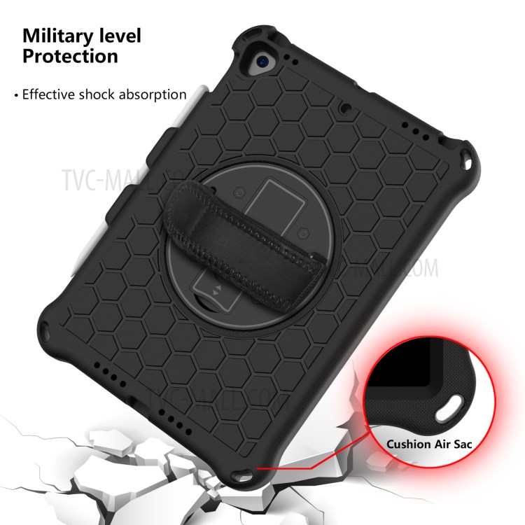 Honeycomb Texture EVA + PC Tablet Protector with Swivel Kickstand for iPad 10.2 (2019)/(2020) - Black/Black-2