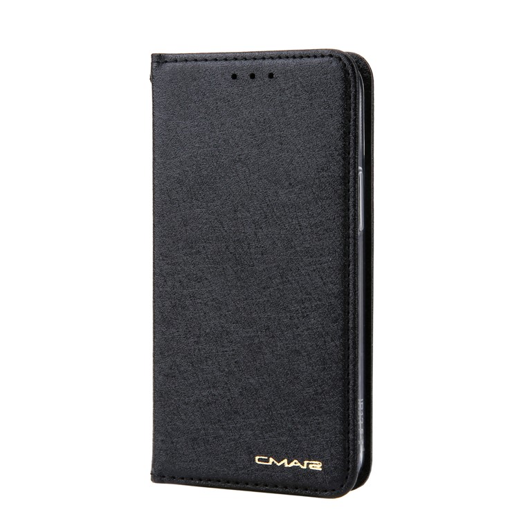 CMAI2 PU Leather Auto-absorbed Folio Cover with Card Slots for iPhone 12 Mini - Black-1