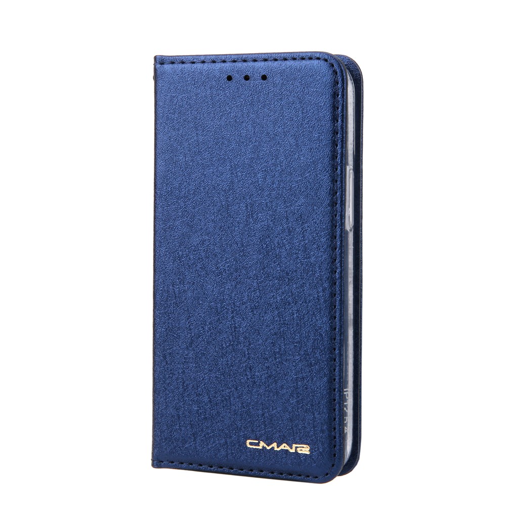 CMAI2 PU Leather Auto-absorbed Folio Cover with Card Slots for iPhone 12 mini 5.4 inch - Dark Blue