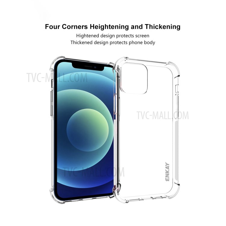 ENKAY Shockproof Clear TPU Case for iPhone 12 Pro Max Frosted Anti-slip Shell-2