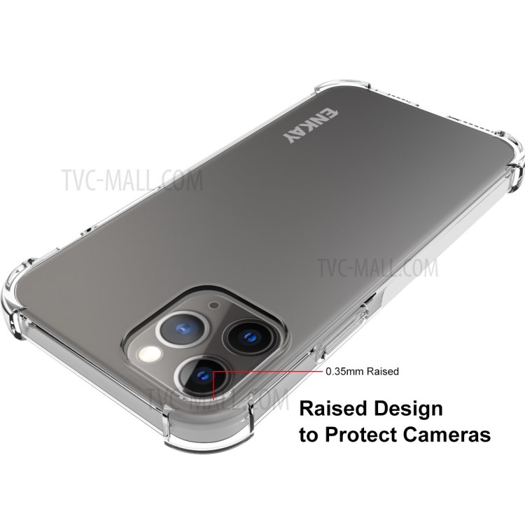 ENKAY Shockproof Clear TPU Case for iPhone 12 Pro Max Frosted Anti-slip Shell-3