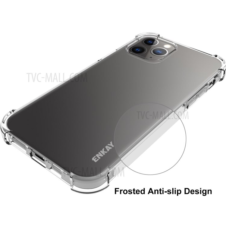 ENKAY Shockproof Clear TPU Case for iPhone 12 Pro Max Frosted Anti-slip Shell-4