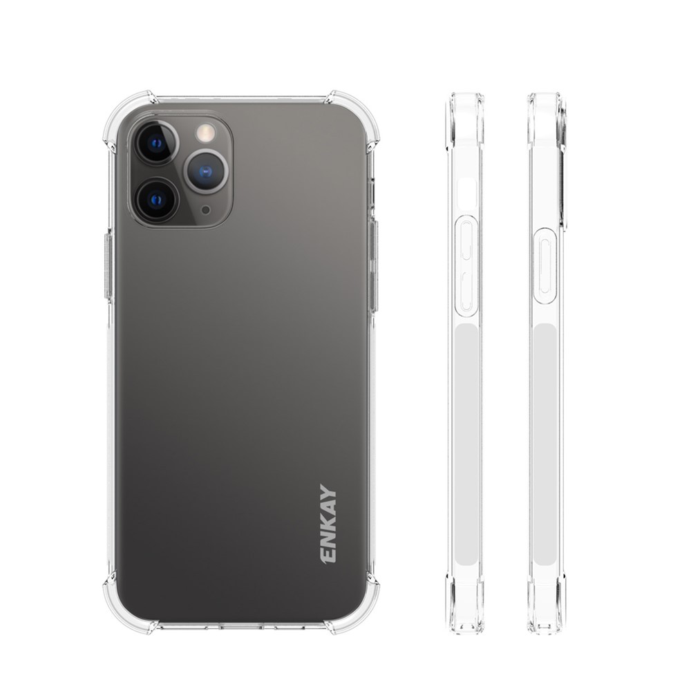 ENKAY Anti-slip Clear TPU Case with 0.26mm 9H 2.5D Tempered Glass Protector for iPhone 12/12 Pro-6