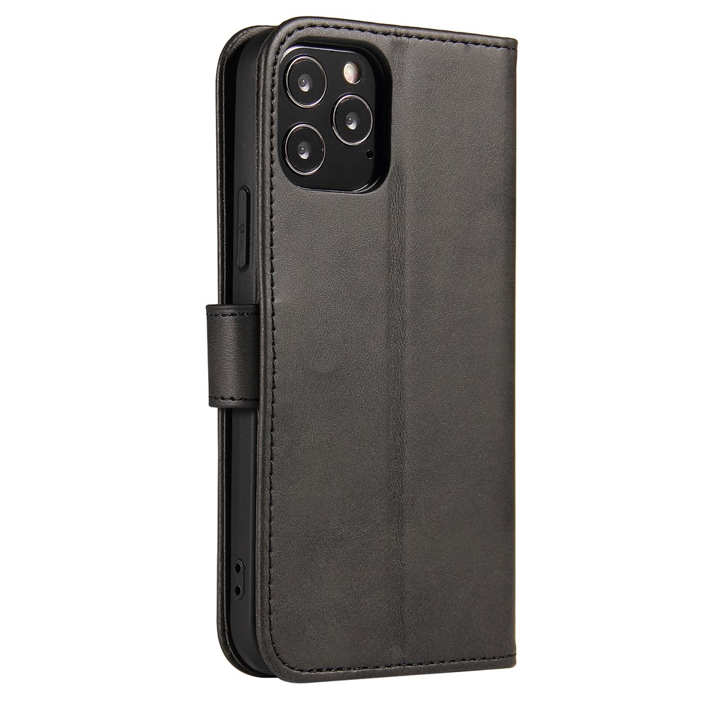 Classic Style Magnetic Leather Phone Cover Case with Clasp for iPhone 12/12 Pro - Black-2