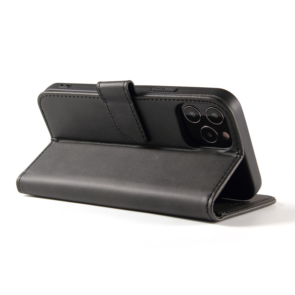 Classic Style Magnetic Leather Phone Cover Case with Clasp for iPhone 12/12 Pro - Black-4