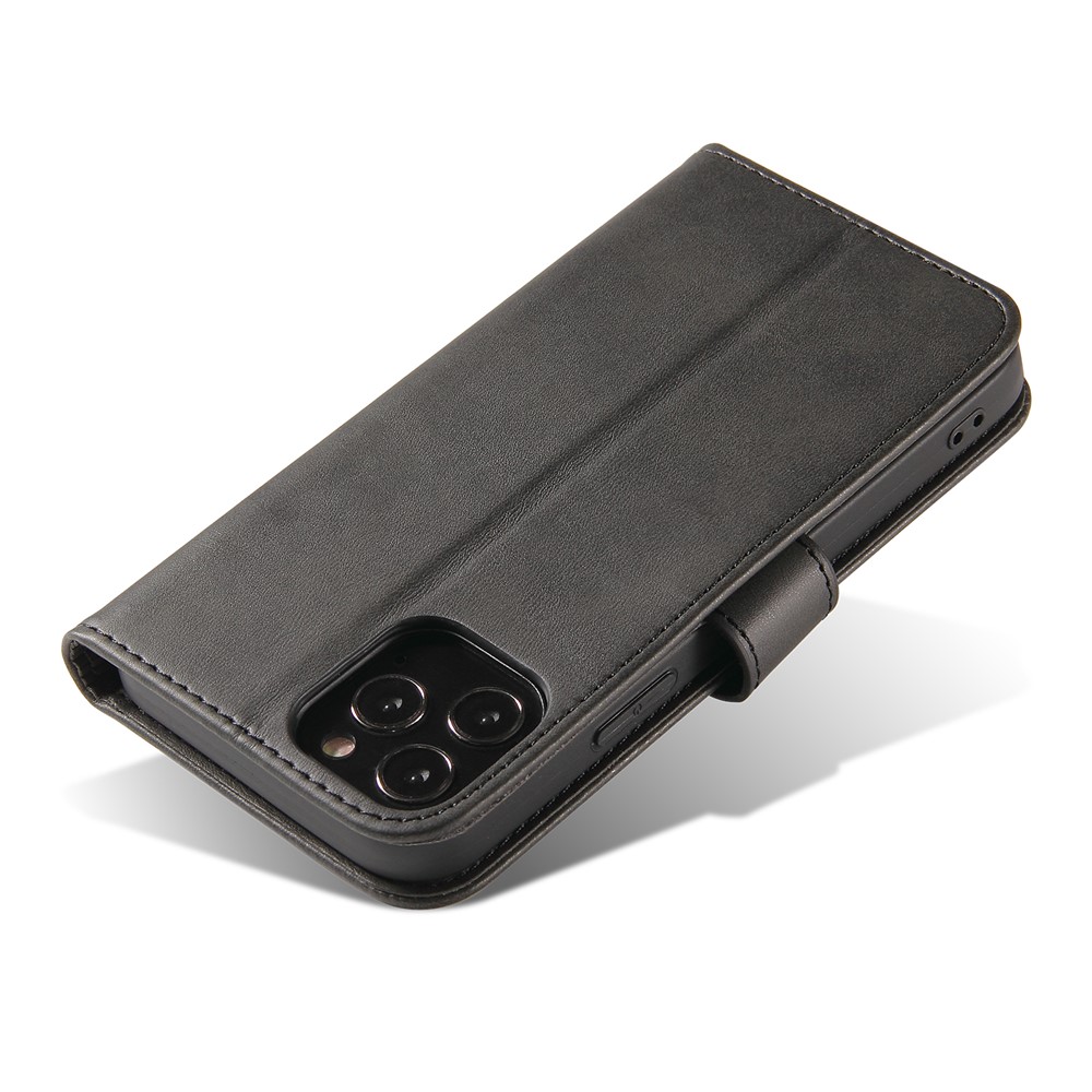 Classic Style Magnetic Leather Phone Cover Case with Clasp for iPhone 12/12 Pro - Black-5
