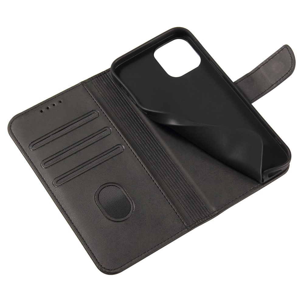 Classic Style Magnetic Leather Phone Cover Case with Clasp for iPhone 12/12 Pro - Black-7