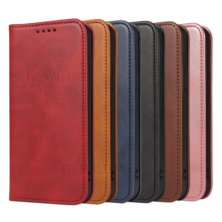 Business Style Strong Auto-Absorbed Phone Leather Cover Shell for iPhone 12 Pro Max - Black-10