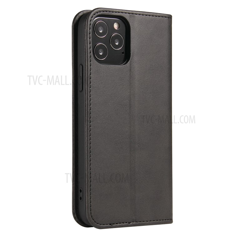 Business Style Strong Auto-Absorbed Phone Leather Cover Shell for iPhone 12 Pro Max - Black-2